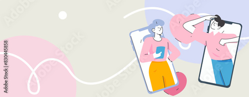 Happy Valentine's Day flat character vector concept business hand drawn illustration
