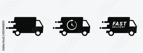 "Delivery Icon Set Vector Stock: Isolated on White Background"