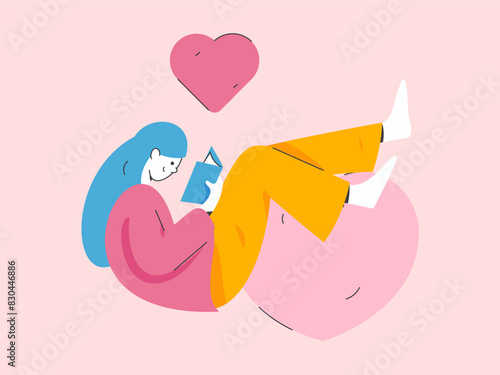 Happy Valentine's Day flat character vector concept business hand drawn illustration
