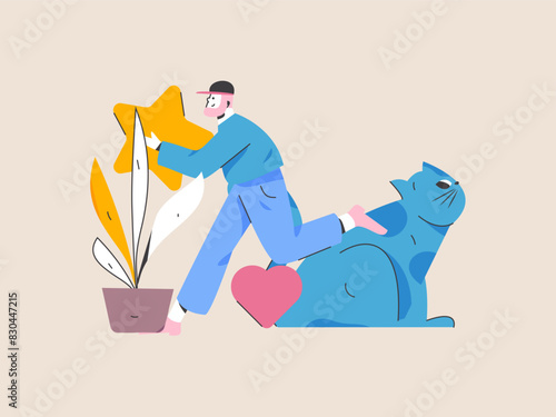 Happy Valentine's Day flat character vector concept business hand drawn illustration
