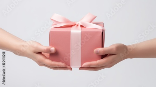 person opening a birthday present on a white background  © CStock