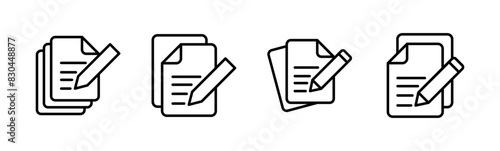 Note icon set. notepad icon vector. edit file. write icon