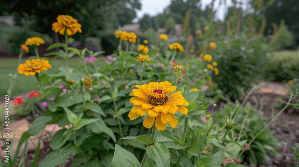 Bright yellow colored zinnia Bright yellow colored zinnia