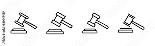 Gavel icon set. judge gavel icon vector. law icon vector. auction hammer