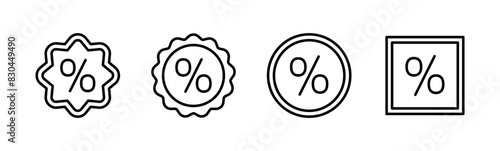 Discount icon set. Discount tag icon.