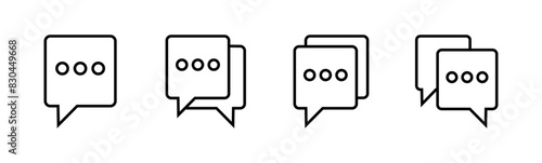 Chat icon set. speech bubble icon. comment icon vector. message. contact us