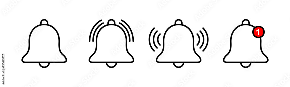 Obraz premium Bell Icon set. Notification icon for your web site design