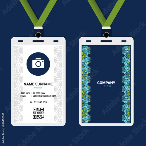 Arabic and Islamic Geometric ID Card Design for Business or Company