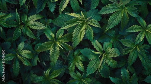 Captivating picture of stinging nettles with their distinctive green jagged leaves displayed