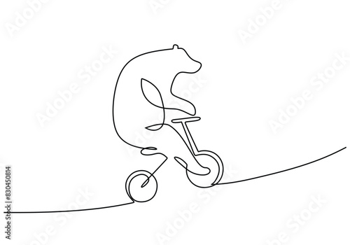 One continuous line drawing style isolated on white background. Festival carnival vector.