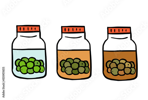 梅酒が熟成するまでイラスト