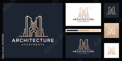 Modern luxury Urban building architecture  city town logo inspiration 