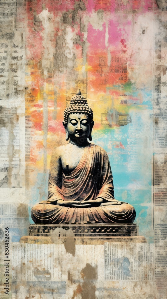 Obraz premium Wallpaper ephemera pale Buddha buddha art representation.