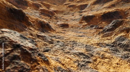 Background of rock texture in a valley on Mars