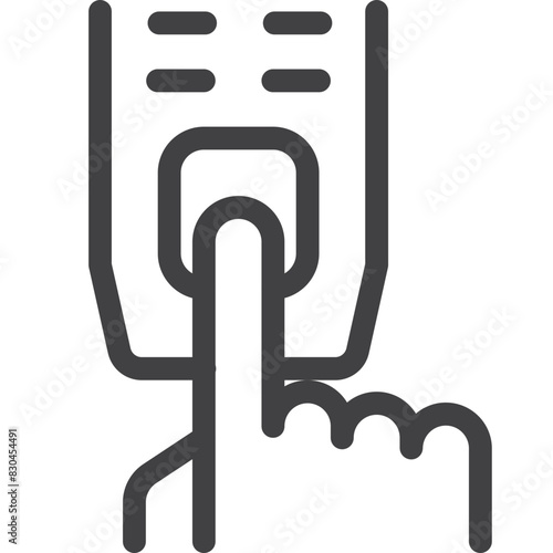 Finger touch outline icon on white background