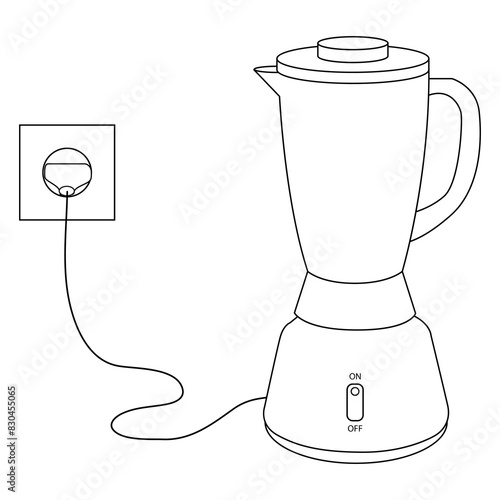 kitchen blender line vector illustration