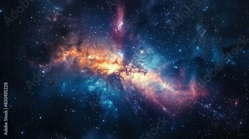 Otherworldly Scene: Nebulae and Galaxies in the Cosmic Void