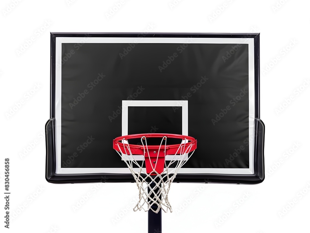 Padded Basketball Backboard Against White Background for Sports Games and Competitions