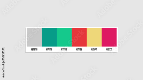 Catalog Samples colour with RGB HEX codes and Names. Poster and background Colors Palette Vector, Poster Color Palette, Fashion Trend playful Color Palette