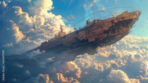 SHIPWRECK SITUATED ON TOP OF THE SKY photo