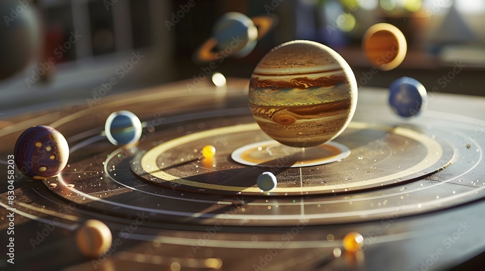Accurate 3D Model Of The Solar System With Planets And Orbits Stock 