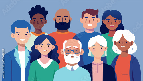 People from all walks of life were represented from students to retirees all coming together for a common cause.. Vector illustration