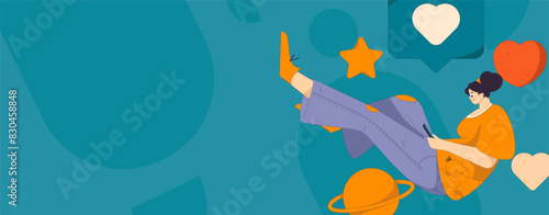 Happy Valentine's Day flat character vector concept business hand drawn illustration
