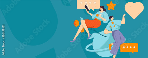 Happy Valentine's Day flat character vector concept business hand drawn illustration
