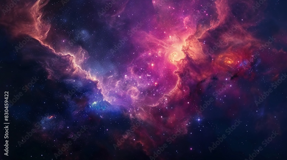 Cosmic Beauty: Abstract Background with Nebulae and Galaxies Cosmic Beauty: Abstract Background with Nebulae and Galaxies