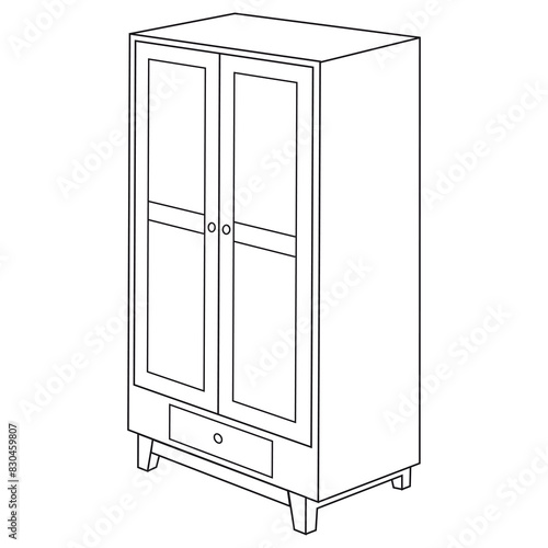 cupboard outline vector illustration