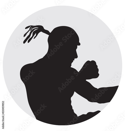 muay thai sports avatar profile silhouette