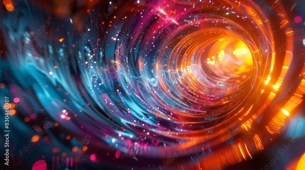 Obraz premium Abstract swirling pattern with vibrant colors, creating a sense of energy and movement.