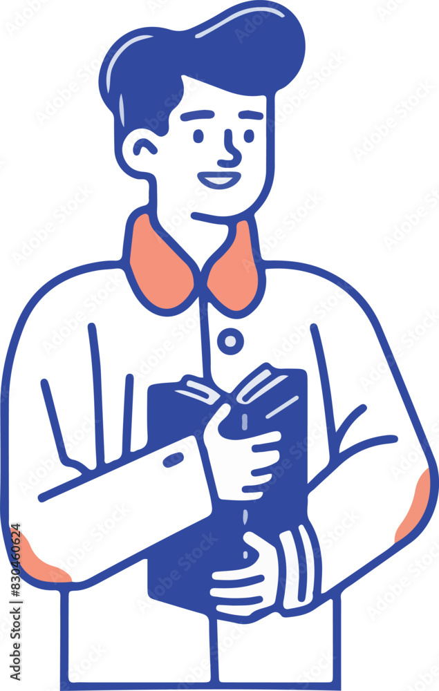 Minimalist Illustration of a Smiling Man Minimalist Illustration of a Smiling Man