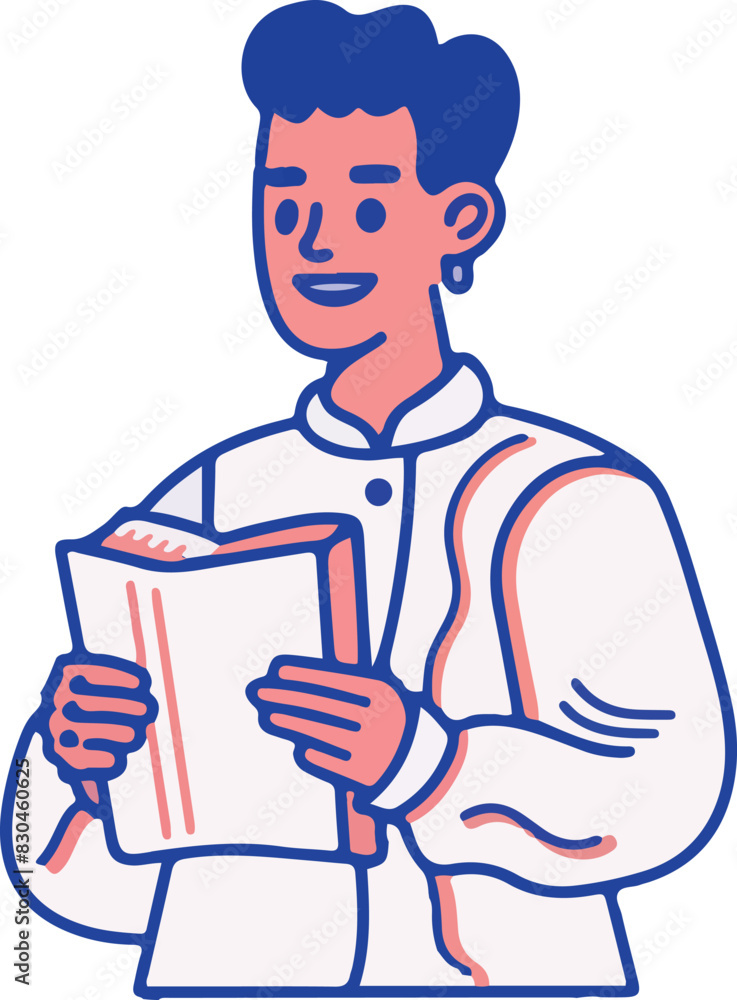 Minimalist Illustration of a Smiling Man Minimalist Illustration of a Smiling Man
