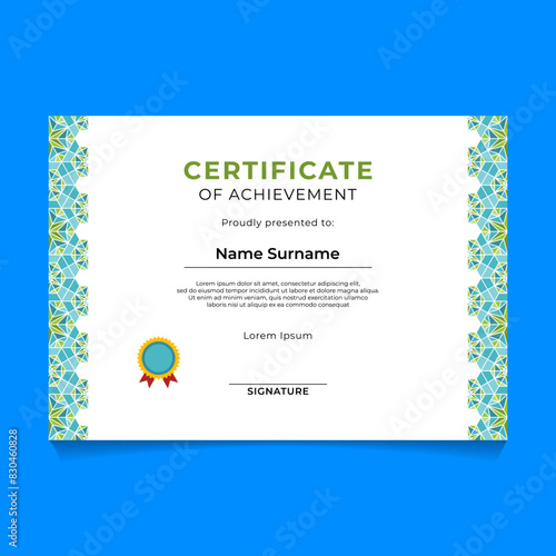 Arabic and Islamic Geometric Certificate Template Design
