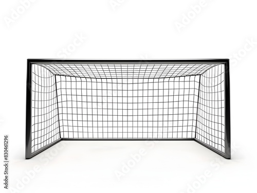 Minimalist Soccer Goal Frame on White Background for Sports and Competition Concept
