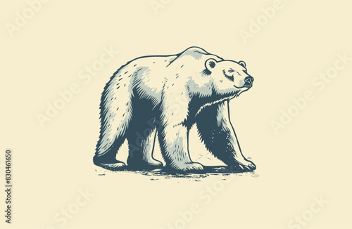 Bear logo vector icon illustration vintage Style