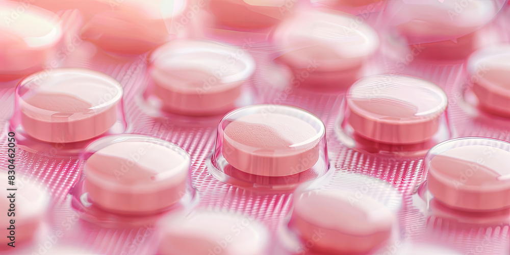 close up of pills in packaging on table, generative AI close up of pills in packaging on table, generative AI