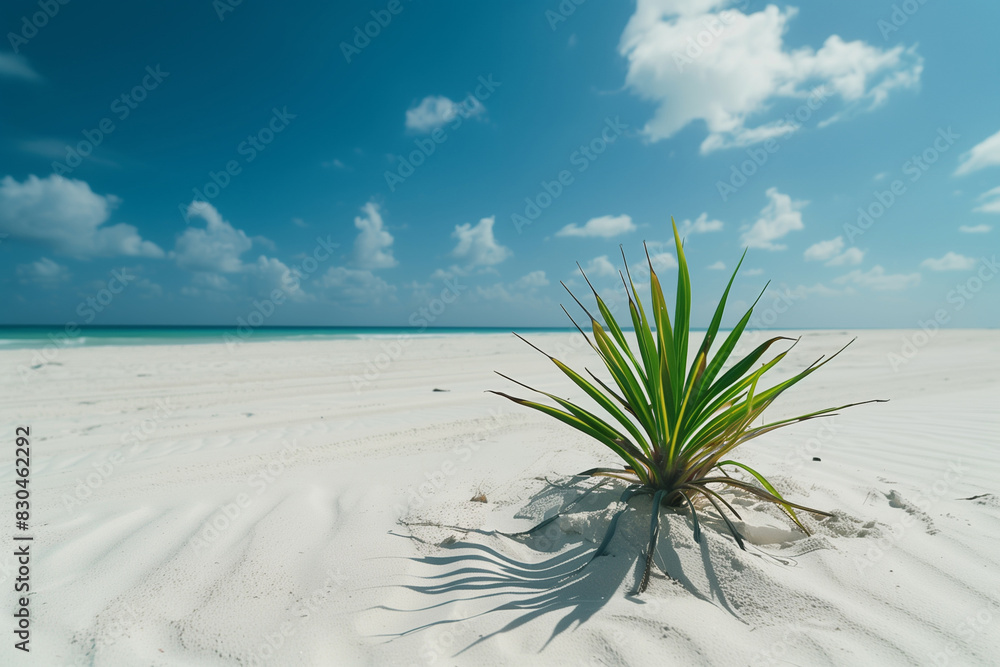nice white sand on the beach and palm tree nice white sand on the beach and palm tree