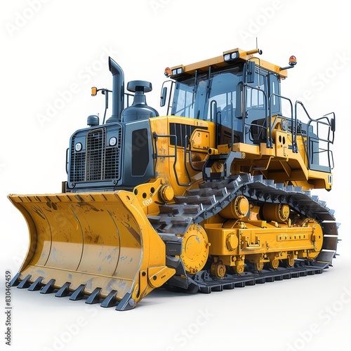 Bulldozer isolated on white background 