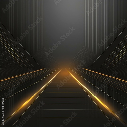 Black background with golden glowing lines design for social media post  business  advertising event. Modern technology innovation concept background