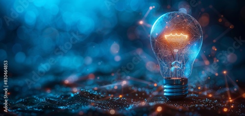 Light bulb with brain, science and innovation, intellectual power, creative concept