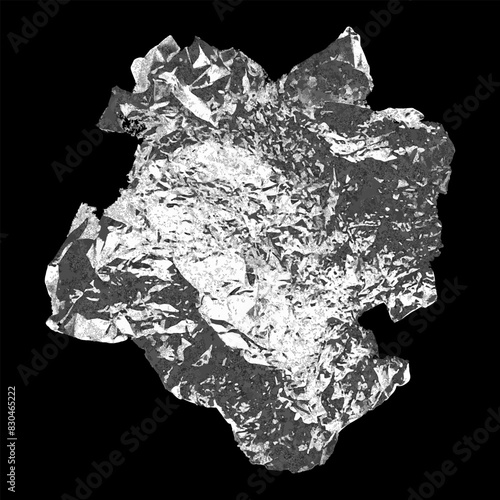 Silver foil torn paper element for collage design.