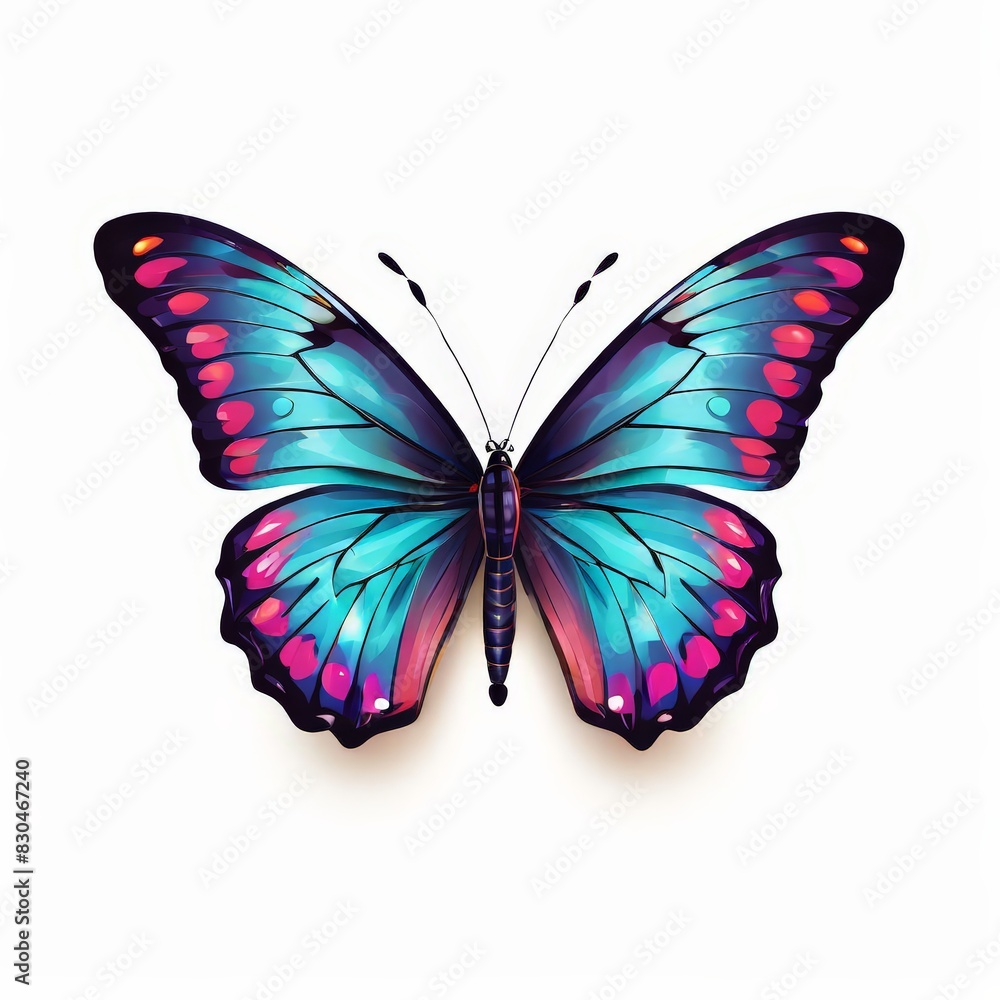 Obraz premium colorful butterfly top view of wings