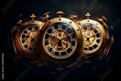 Time clock zodiac closeup abstract background