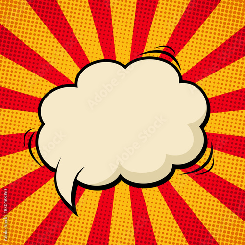 Blank dialogue balloon comic concentrated line