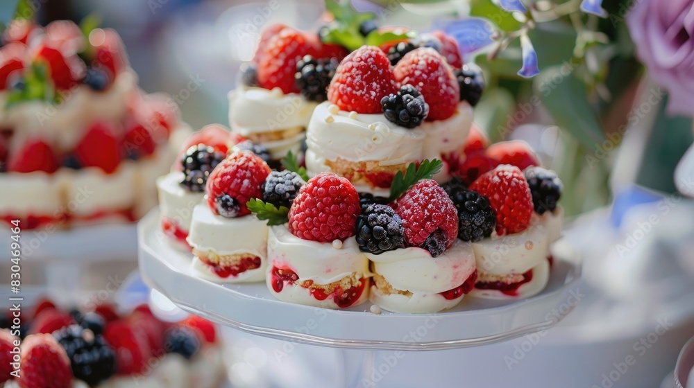 Dessert made from berries served at a wedding celebration Dessert made from berries served at a wedding celebration