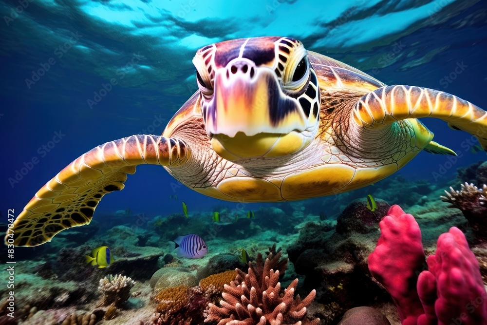 Fototapeta premium Fish sea underwater swimming.