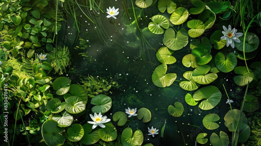 Water plants and verdant blooms Water plants and verdant blooms