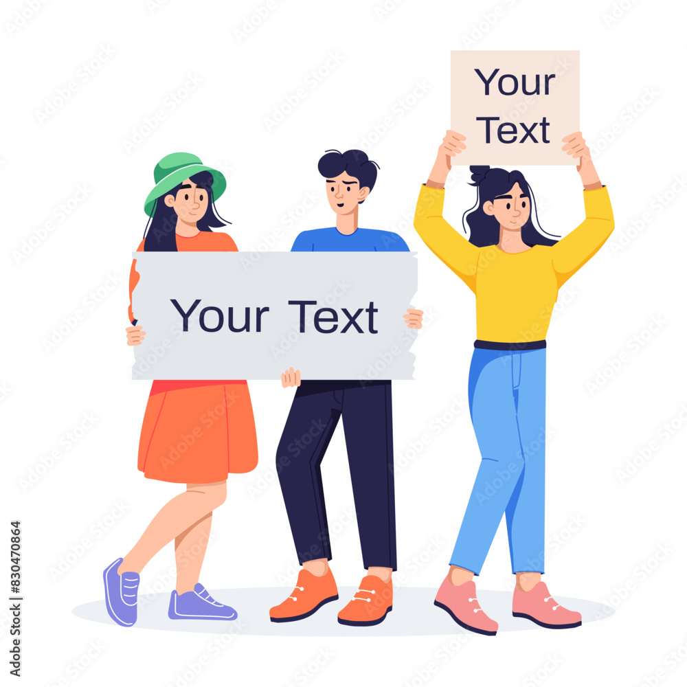 Here’s a flat illustration of an activists group Here’s a flat illustration of an activists group